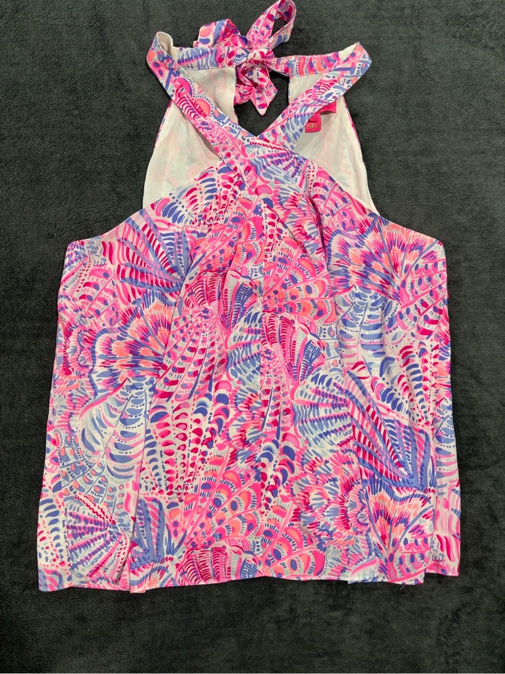 Lilly Pulitzer Halter Tank Top Size Medium Bright Pink Flowy Blouse Rori